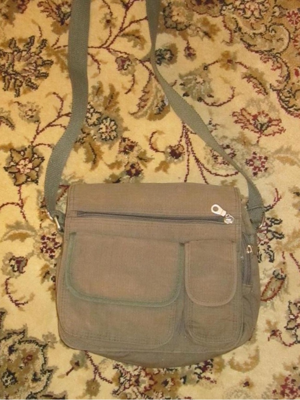 rare vintage khaki 
Olive Canvas Crossbody Messenger Bag